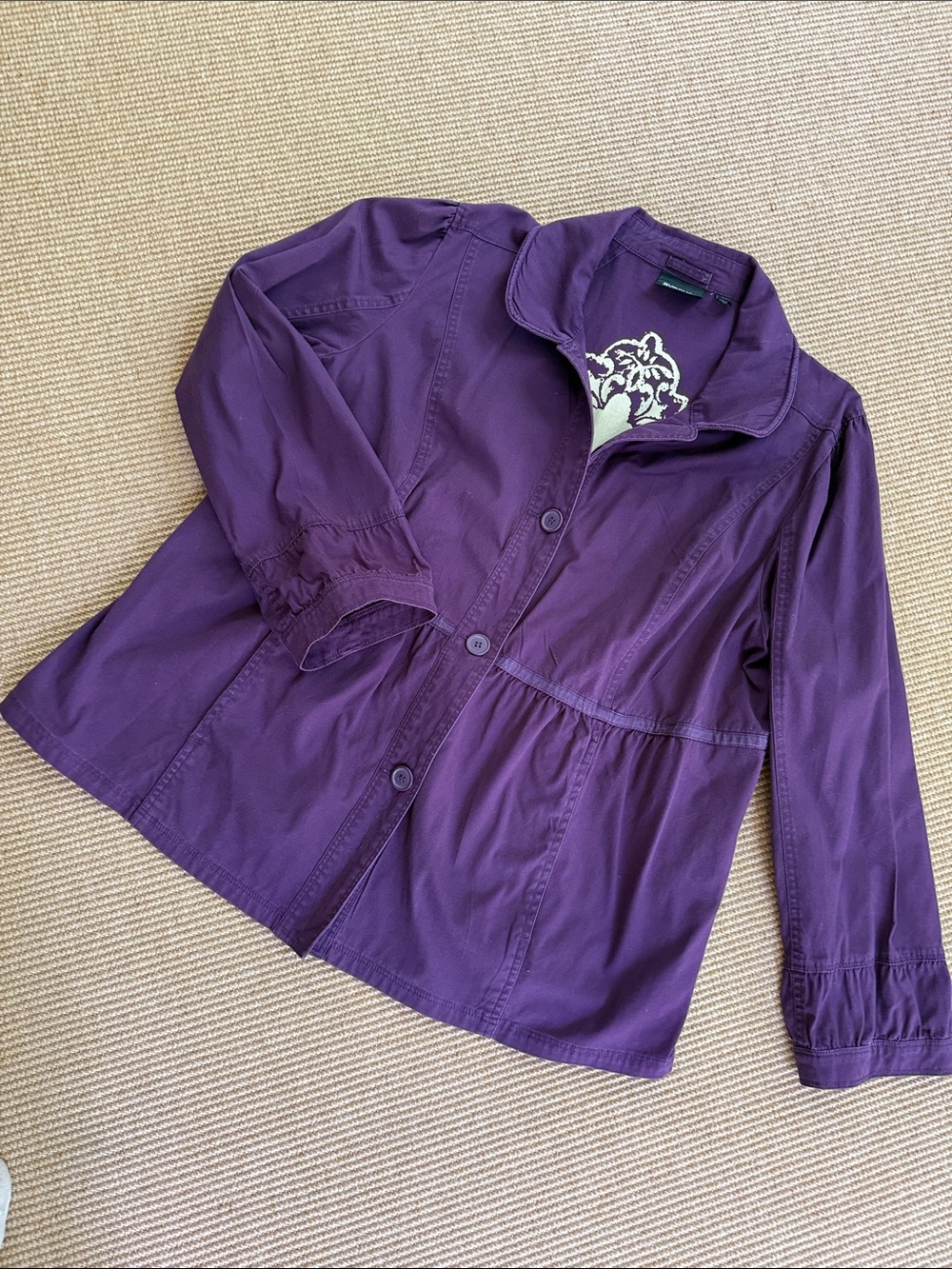 Purple Cotton Lightweight 3/4 Length Jacket 18/20 by Avenue